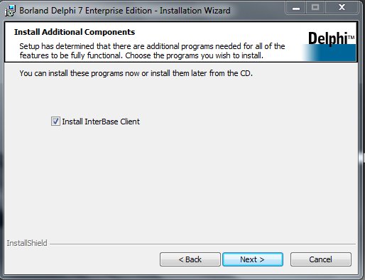 Delphi 7 Installation Установка клиента InterBase